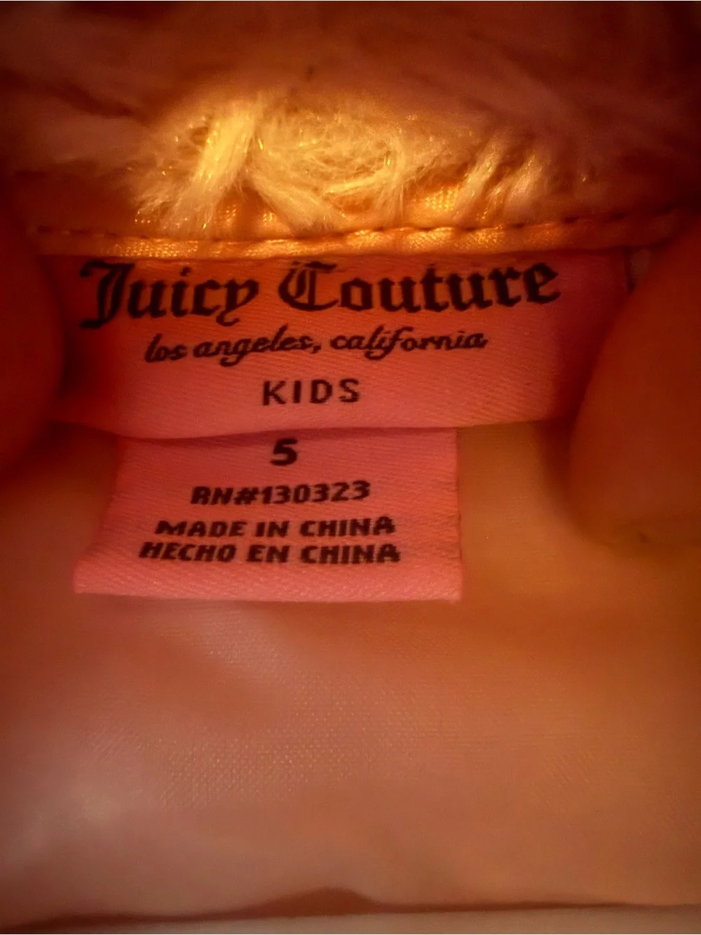 Juicy Couture Girls Plush Blush Pink Faux-Fur Coat